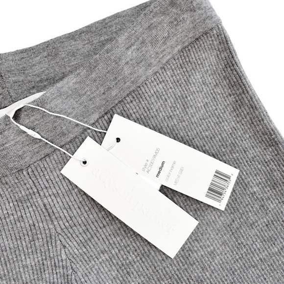 NWT Adyson Parker ribbed knit gray pants loungewear pull on medium - Picture 3 of 13